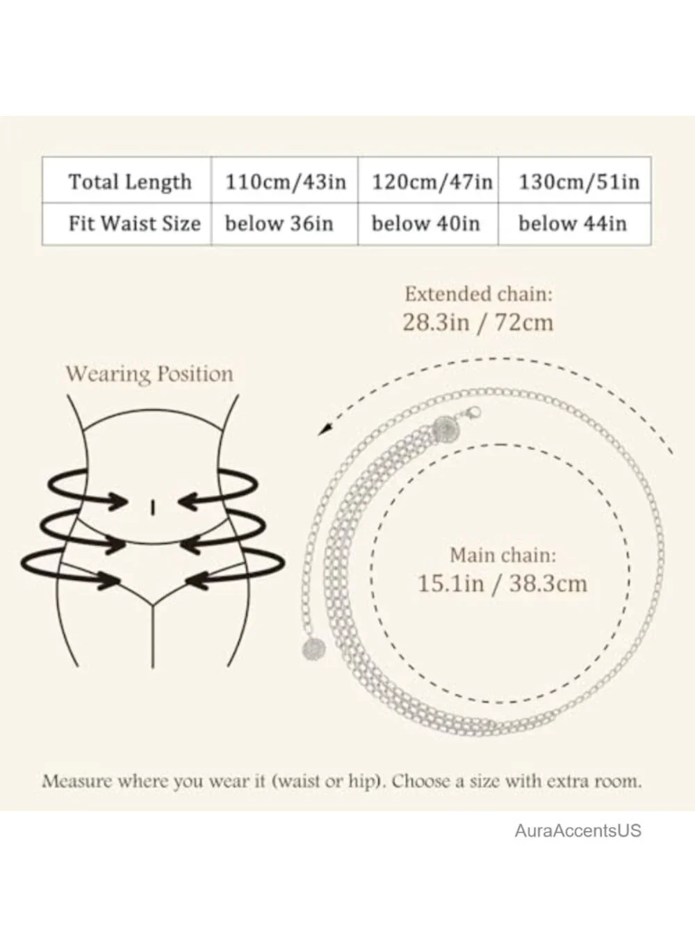 Western Chain Belt for Women Boho Cowgirl Vintage Alloy Metal Waist Chain